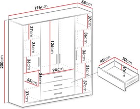 Ντουλάπα Bali 4D τετράφυλλη-Fusiko