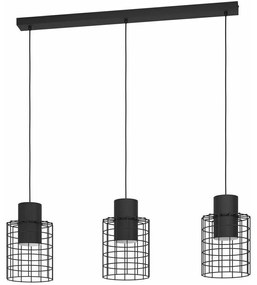 Φωτιστικό Οροφής - Ράγα 43626 Milligan 3/E27 Black Eglo Metal