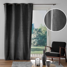 Κουρτίνα Συσκότισης Βελουτέ (140x260) Με Τρουκς L-C Olympe Anthracite 1612845