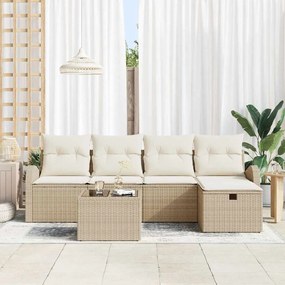 vidaXL Σετ Καναπέ Κήπου 6 pcs μπεζ και κρεμ 234 x 117 x 85 εκ