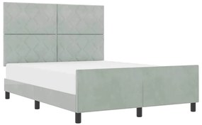 vidaXL Σκελετός Κρεβατιού Ανοιχτό γκρι 160 x 200 cm Βελούδο