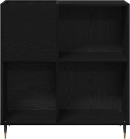 vidaXL Ντουλάπι δίσκων βινυλίου με ράφι Μαύρη Οξυά 85 x 38 x 89 εκ.