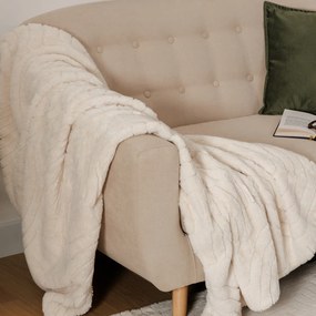 Κουβέρτα Γούνινη Ημίδιπλη (180x230) A-S Arka Ivory 212413