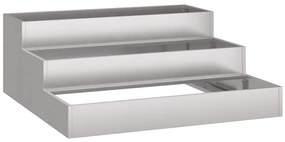 vidaXL Γλάστρα Κήπου Ασημί 90 x 90 x 35 εκ Ανοξείδωτο ατσάλι