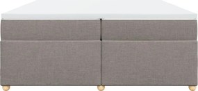 vidaXL Κρεβάτι Boxspring με Στρώμα Taupe 200x200 εκ. Υφασμάτινο