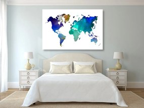Εικόνα στον παγκόσμιο χάρτη χρώματος φελλού σε σχέδιο ακουαρέλας - 120x80  arrow
