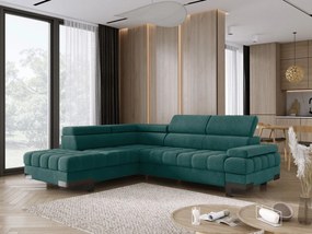 Γωνιακός καναπές Sapphire-Prasino-Αριστερή