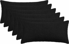vidaXL Κάλυμμα Μαξιλαριού 6 pcs HEERLEN Μαύρο 40 x 70 cm Μπουκλέ