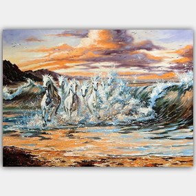 Πίνακας Καμβάς 441HPE2448 100x70cm Multi Wallity Οριζόντιοι Wood, Canvas