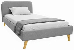 Επενδυμένο Κρεβάτι LumiLux Μονό Ύφασμα Γκρί 100x200εκ. 112x214x80 εκ.