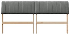 vidaXL Ταπετσαρισμένο κεφαλάρι Σκούρο Γκρι 160 cm Στερεά ξυλεία πεύκου