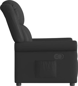 vidaXL Πολυθρόνα Ανακλινόμενη Γυαλιστερή Μαύρη από Συνθετικό Δέρμα