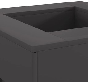 vidaXL Μαύρη Τετράγωνη Φωτιά 60x60x30 εκ. Χάλυβας