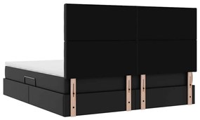 vidaXL Κρεβάτι Αποθήκης με στρώμα Μαύρο 160 x 200 cm Τεχνητό Δέρμα