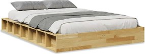 vidaXL Πλαίσιο κρεβατιού χωρίς στρώμα 120x190 cm μασίφ ξύλο δρυς