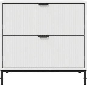 vidaXL Κομοδίνο Λευκό 63.5 x 36 x 61 εκ Επεξεργασμένο ξύλο