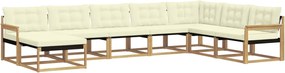 vidaXL Σειρά Καναπέ Εξωτερικού με μαξιλάρι 8 pcs Λευκό και Κρεμ