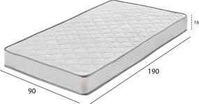 ΣΤΡΩΜΑ CONTINUOUS SPRING ΧΑΜΗΛΗ ΣΟΥΣΤΑ ΜΟΝΗΣ ΟΨΗΣ HM671.01 90x190x16 εκ.