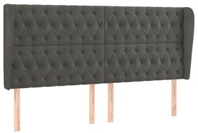 vidaXL Κεφαλάρι με Πτερύγια Σκούρο Γκρι 203x23x118/128 εκ. Βελούδινο