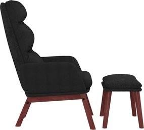 vidaXL Πολυθρόνα Relax Μαύρη Υφασμάτινη με Σκαμπό
