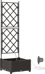vidaXL Γλάστρα Κήπου Καφέ 40 x 40 x 126 cm PP