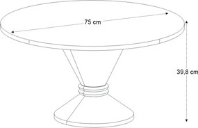 Τραπεζάκι σαλονιού Lepper Megapap χρώμα travertine - sandstone Ø75x39,8εκ.