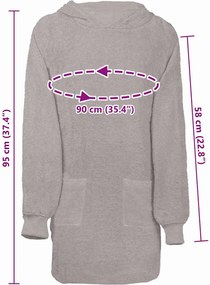 vidaXL Φούτερ-κουβέρτα KINN Γκρι L Βαμβάκι