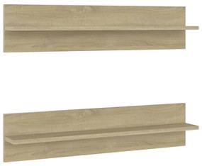 vidaXL Ραφιέρες Τοίχου 2 τεμ. Sonoma Δρυς 80 x 11,5 x 18εκ Μοριοσανίδα