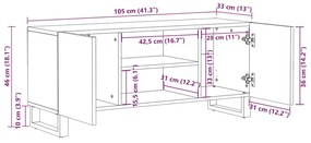 ΈΠΙΠΛΟ ΤΗΛΕΟΡΑΣΗΣ ΜΑΥΡΟ 105 X 33 X 46 ΕΚ. ΑΠΟ ΜΑΣΙΦ ΞΥΛΟ ΜΑΝΓΚΟ 4017684