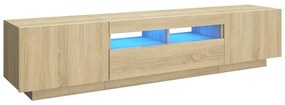 vidaXL Έπιπλο Τηλεόρασης με LED Sonoma Δρυς 180 x 35 x 40 εκ.