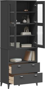 vidaXL Ντουλάπι Ψηλό VIKEN Ανθρακί Γκρι 80x40x200εκ. Μασίφ Ξύλο Πεύκου