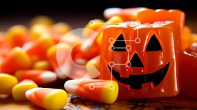 Intra Συλλεκτικό Ξύλινο Παζλ Plywood 4mm - Κολοκύθα καραμέλας αποκριών στο τραπέζι Σε Ξύλινο Κουτί - Διαστάσεις Puzzle: 10x10 cm – 25 κομμάτια