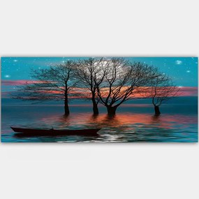 Πίνακας Καμβάς 483TNS1139 80x30cm Multi Wallity Οριζόντιοι Wood, Canvas
