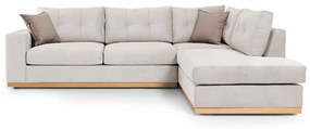Γωνιακός καναπές αριστερή γωνία Boston pakoworld ύφασμα cream-mocha 280x225x90εκ
