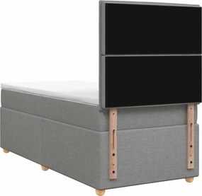 vidaXL Κρεβάτι box spring με στρώμα Ανοιχτό γκρι 100 x 200 cm Ύφασμα