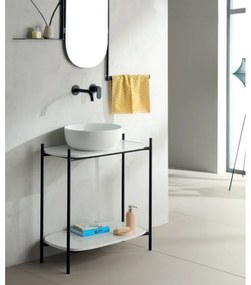Scarabeo Laila 75 Shelf Έπιπλο μπάνιου Χωρίς οπή για μπαταρία τοίχου 74x43εκ h.77,5εκ White Λευκό γυαλιστερό