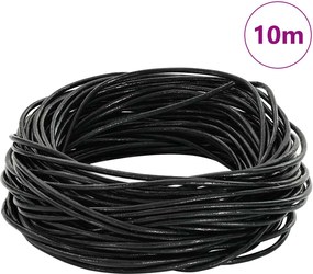 vidaXL Δερμάτινο σχοινί 1 Μαύρο Ø2 χιλ. x 10 μ. Δέρμα