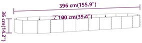 Ζαρντινιέρα Ασημί 507x100x36 εκ. Ατσάλι με Ηλεκτρ. Βαφή Πούδρας - Ασήμι