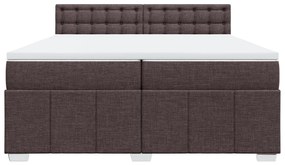 vidaXL Κρεβάτι Boxspring με Στρώμα Σκούρο Καφέ 200x200 εκ. Υφασμάτινο