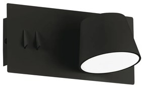 Φωτιστικό Απλίκα με Περιμετρικό &amp; Εμπρόσθιο Φωτισμό 21εκ.  Led 6w+12w 3000Κ 540+1080lm Μέταλλο Μαύρο Viokef Sam 4243400