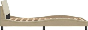 vidaXL Σκελετός Κρεβατιού Dover Κρεμ 100 x 200 εκ. Υφασμάτινο