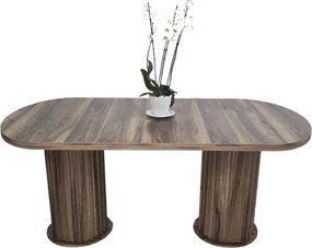 Stewehome Τραπέζι Τραπεζαρίας MDF Καρυδί Οβάλ 90x170 cm
