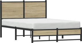 vidaXL Σκελετός Κρεβ. Χωρίς Στρώμα Sonoma Δρυς 120x190 εκ. Μεταλλικό
