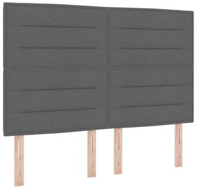 vidaXL Κρεβάτι  με Στρώμα Σκούρο Γκρι 140x200 εκ. ύφασμα