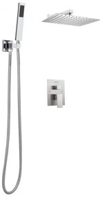 VEVOR Shower Faucet Set 12&quot; Square Rain Shower Head and Hand Set Brushed Nickel