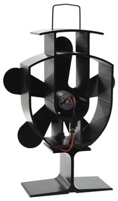 vidaXL Αερόθερμο Σόμπας Μαύρο με 5 Πτερύγια