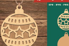 Σετ των 3 Intra απο ξύλο plywood 3mm-4mm πάχος Χριστουγεννιάτικο στολίδι με λέιζερ κοπής 7 Δίασταση 8x8 cm INTRAFABR-109982559