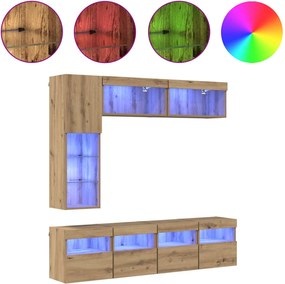 vidaXL Ντουλάπι TV 7 pcs Artisan Oak Επεξεργασμένο ξύλο
