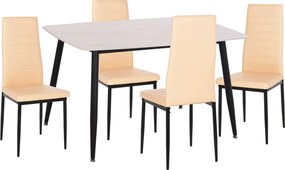 ΣΕΤ ΤΡΑΠΕΖΑΡΙΑΣ 5ΤΜΧ RAVEN HM21266.01 ΚΕΡΑΜΙΚΟ TOP ΛΕΥΚΟ ΜΑΡΜΑΡΟ--ΚΡΕΜ PU
