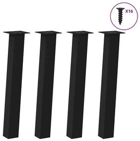 Πόδια Κονσόλας 4 τεμ. Μαύρα Ατσάλινα 72 εκ.